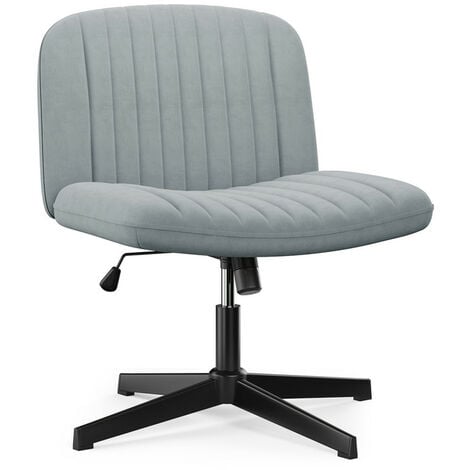 Bürostuhl Ohne Armlehnen, BIGZZIA Extrabreiter Stuhl zum Sitzen im Schneidersitz, Wippfunktion, Die Höhe ist gering, Grau