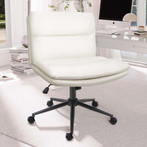 Bürostuhl ohne Armlehnen - naspaluro schneidersitz stuhl - criss cross chair - bürostuhl schreibtischstuhl schneidersitz - Höhenverstellbar Drehstuhl mit Rollen - Beige