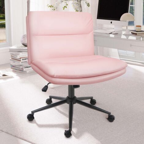 Bürostuhl ohne Armlehnen - naspaluro schneidersitz stuhl - criss cross chair - bürostuhl schreibtischstuhl schneidersitz - Höhenverstellbar Drehstuhl mit Rollen - Rosa