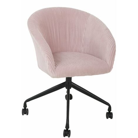 Bürostuhl "Parigi" aus Samt mit Rollen für einen stilvollen und modernen Schreibtisch -Rosa
