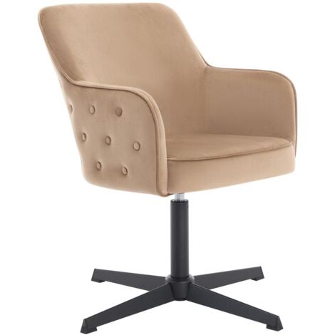 Bürostuhl - Samt - Beige & Schwarz - CAPULI von Pascal Morabito