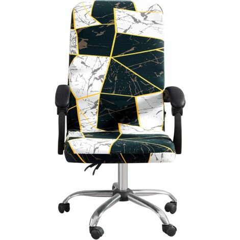Bürostuhlbezug, abnehmbarer, elastischer, schlichter Stilbezug mit geometrischem Muster für Stretch-Bürosesselschutz für Computerstuhl(L)