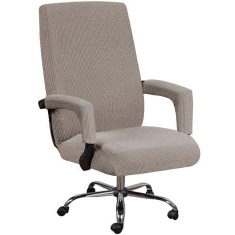 Bürostuhlbezug, elastischer Bürostuhlbezug (Braun, L), Universal Stuhlbezug für Computerstuhl, Dekoration, Schutz des Freizeitstuhls
