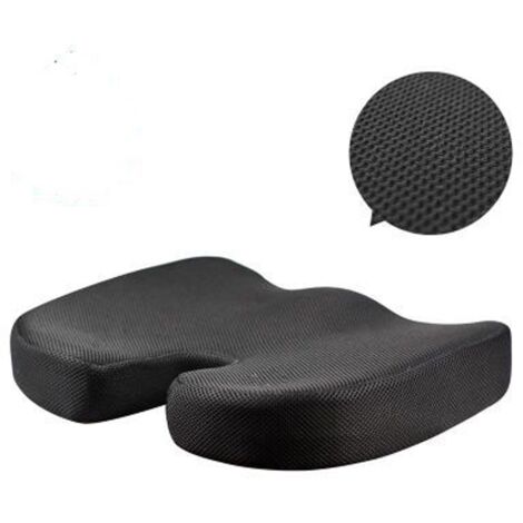 Bürostuhlkissen – Ergonomisches und orthopädisches Memory Foam-Kissen – Schwarz, Groß