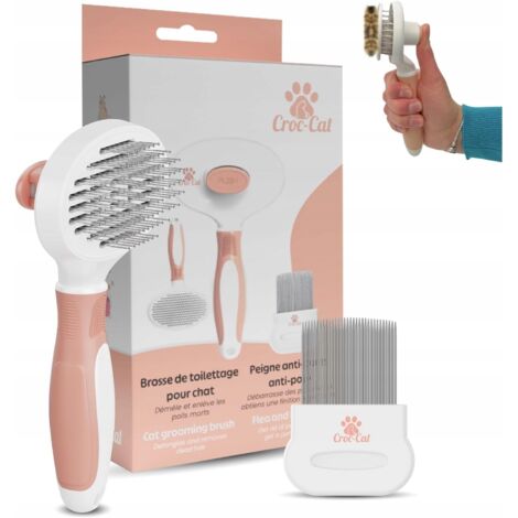 Bürste für Katze und Hund für Fell + Anti-Floh-Kamm
