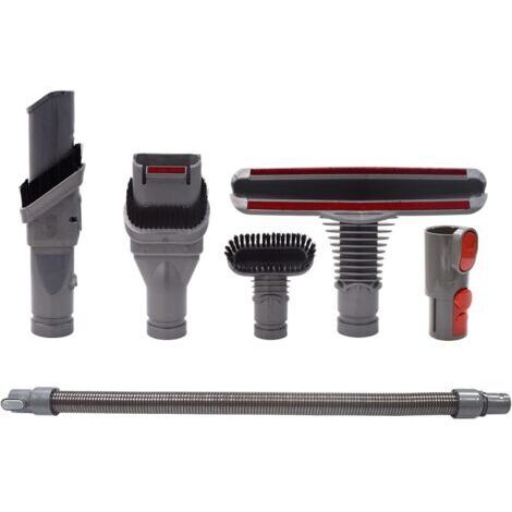 Bürsten-Zubehörset mit Schlauch für Dyson V8 V7 V6 V10 SV10 SV11 Staubsauger mit Adapter, Komplettes Reinigungsset für Dyson V6 DC45 DC35 DC52 DC29 DC62 DC33 DC34 (6 in 1)