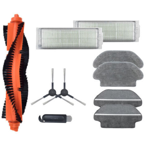 Bürstenfilter-Zubehör für Xiaomi Robot Vacuum Cleaner Mop Pro STYTJ02YM, für Viomi V2 P V-RVCLM21B Roboterstaubsauger Ersatzteile, 1 Hauptbürste, 2 Seitenbürsten, 2 Filter, 4