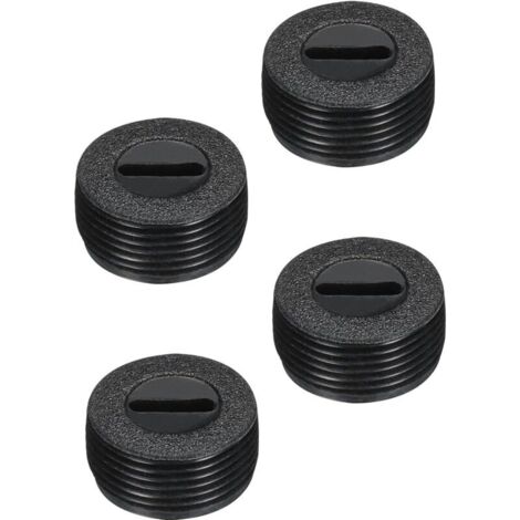 Bürstenhalterabdeckung aus Kunststoff für Elektromotoren, schwarzes Gewinde, 16 mm Außendurchmesser, 8 mm Höhe, 4er-Packung