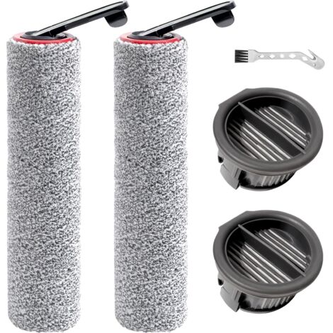Bürstenrolle + Filter Ersatzteile für Dreame H14 Pro, H14, H14 Dual Nass-und Trockensauger, Zubehör Set 2 Bürstenrolle + 2 Filter + 1 Reinigungsbürste