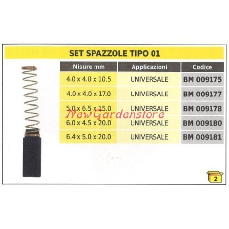 Bürstensatz 2-teilig Typ 01 universal 4,0 x 4,0 x 17,0mm 009177