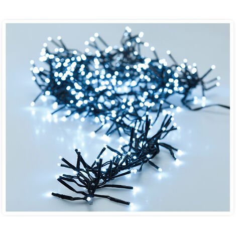 Büschel Lichterkette kalt weiß - 8,5 m / 1152 LED - Deko Baum Beleuchtung mit Controller und Speicherchip - für Außen und Innen