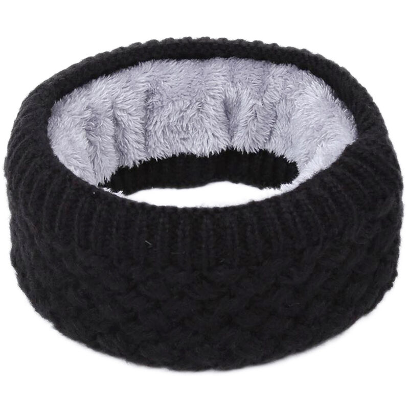 

Bufanda de anillo de bucle circular de punto acanalado de invierno para hombres y mujeres bufandas de cuello grueso calentador de cuello,Negro