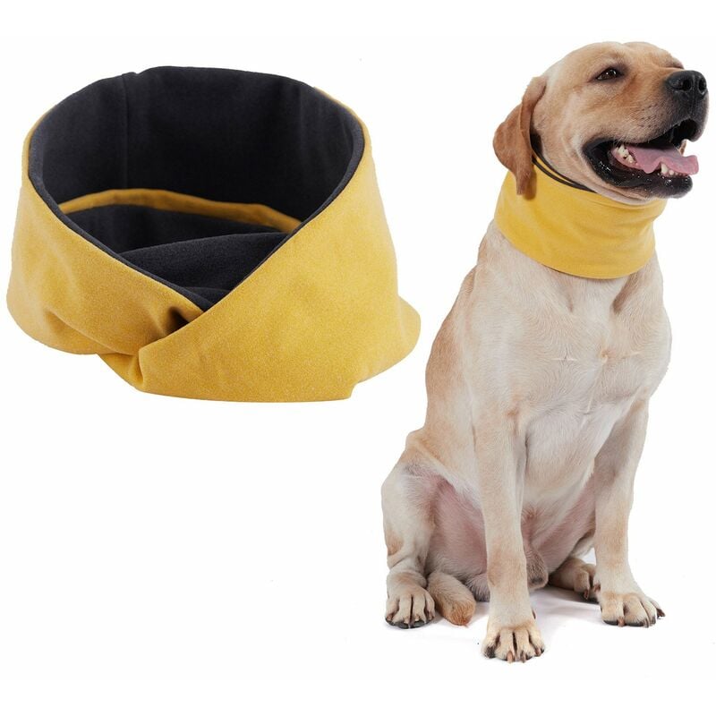 

Bufanda para perro Reversible Warm Circle Loop Bufanda Pet Cuello Calentador Polaina para invierno,Amarillo, XL