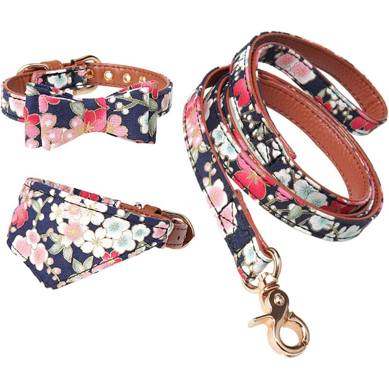 

Bufanda triangular para perro de 3 piezas con correa para perro con asa con correa ajustable y correa, apta para perros y gatos de talla M