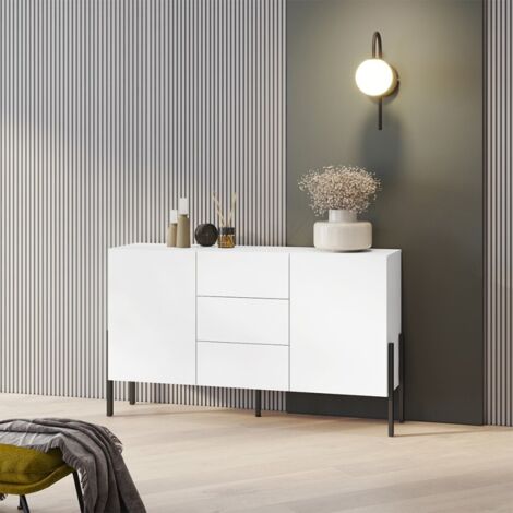 Bufé 2 puertas 3 cajones Bérénice Blanco