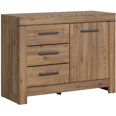 PETITS-MEUBLES Buffet 1 anta 3 cassetti Adam marrone 85cm