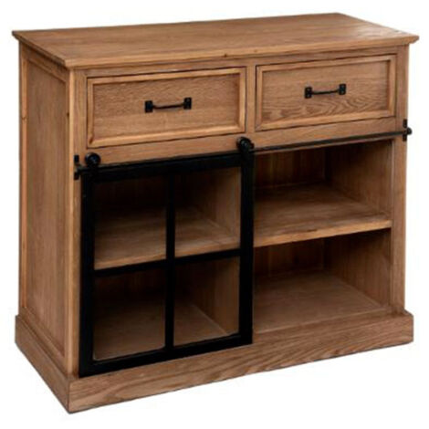 Buffet 1 Porte & 2 Tiroirs "Danik" 94cm Naturel