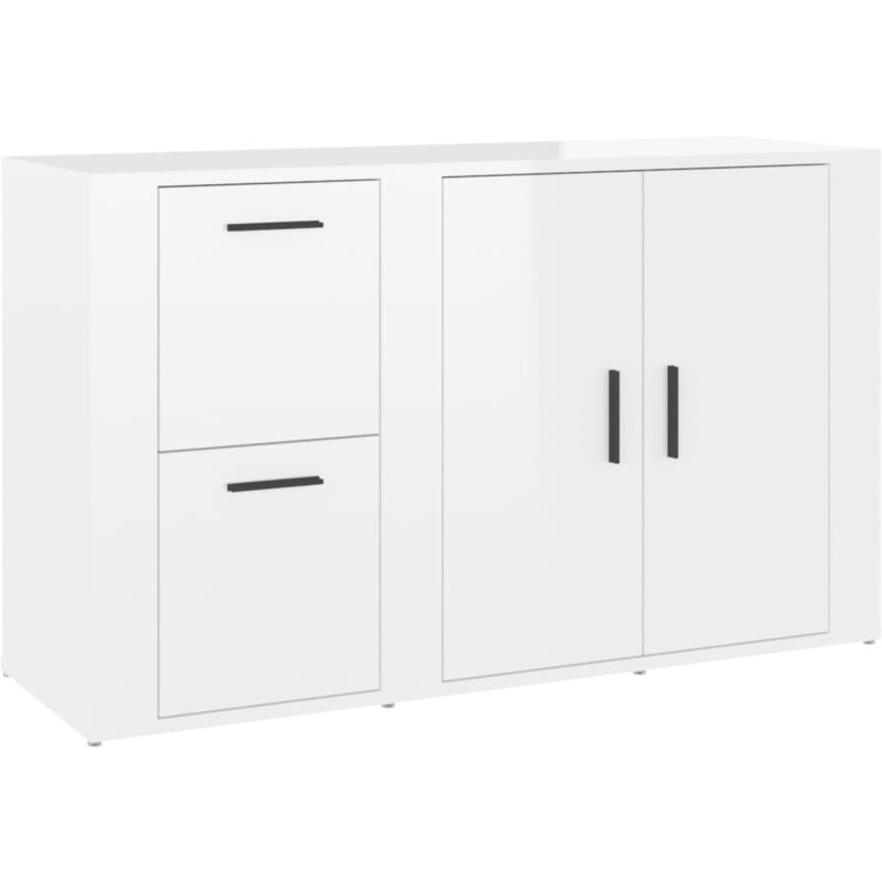Vidaxl - Buffet Blanc brillant 100x33x59,5 cm Bois d'ingénierie