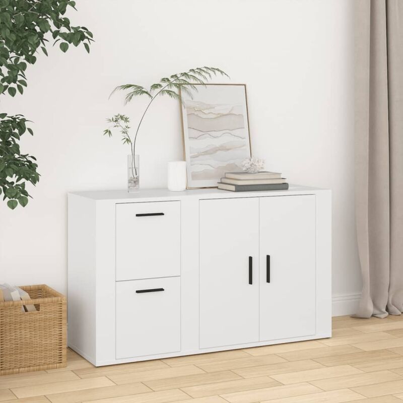 Buffet Blanc 100x33x59,5 cm Bois d ingénierie