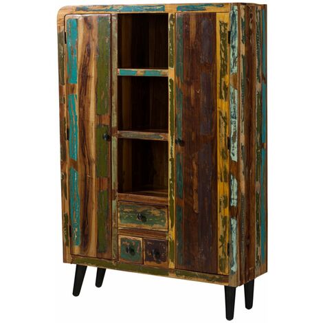 Buffet 115x40 Bois de récupération laqué Multicolore SIXTIES 108
