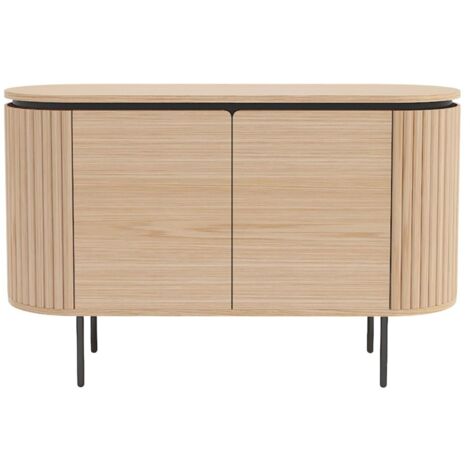 Buffet 120 cm 2 portes chêne clair et noir – Collection SÖREN
