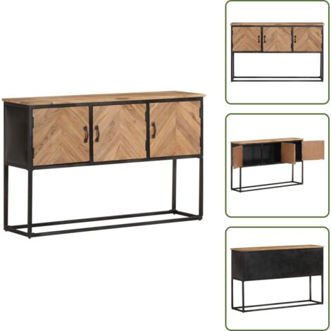 Buffet 120x30x75 cm Bois d'acacia solide - Buffet - Meuble De Rangement - Mobilier Industriel - Acacia Massif - Design Moderne