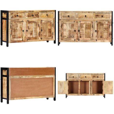 Buffet 120x35x76 cm Bois de manguier massif - Buffet industriel - Buffet rustique