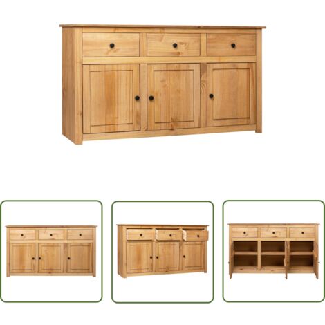 Buffet 135x40x80 cm Pin solide Assortiment Panama