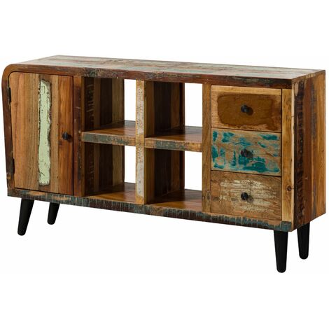 Buffet 150x40 Bois de récupération laqué Multicolore SIXTIES 101