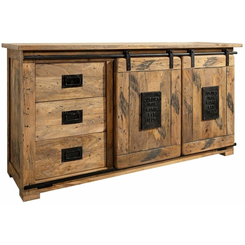 Buffet 150x45 Manguier laqué Bois naturel railway 100