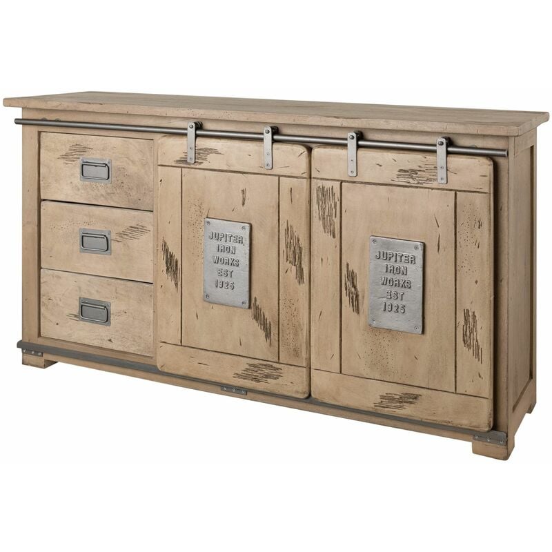 Buffet 150x45 Manguier laqué blanchi railway 300