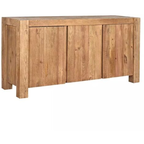 Buffet 168 cm 3 portes 3 tablettes bois de pin massif recyclé - CHALET