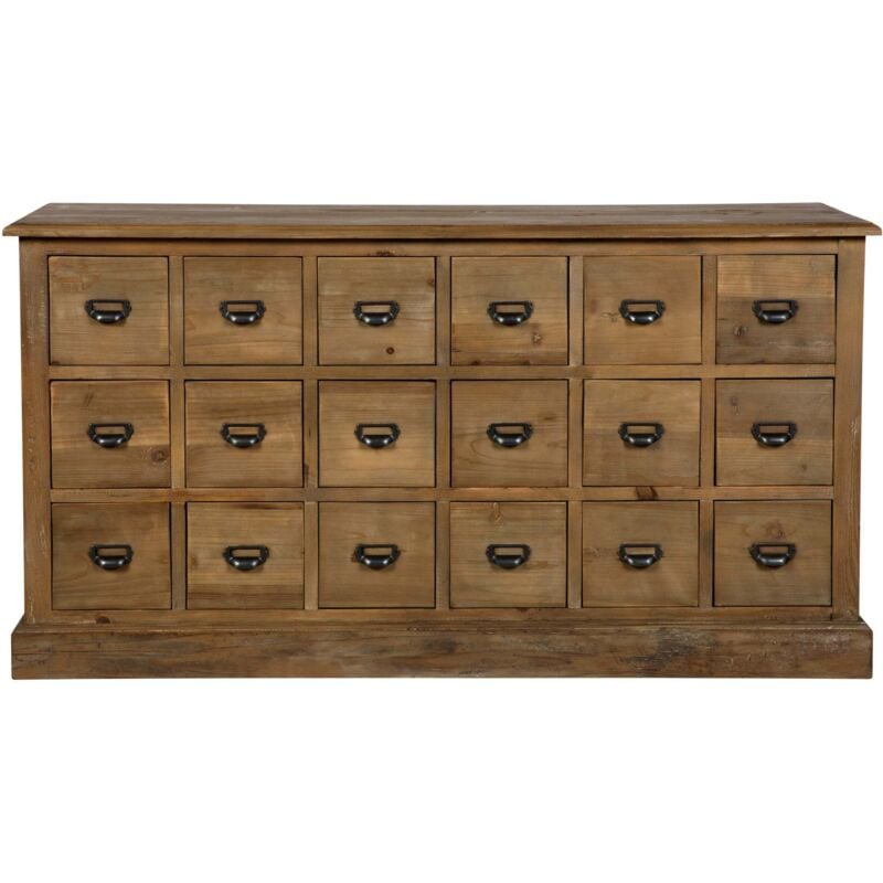 Buffet en bois recyclé 18 tiroirs - miramas