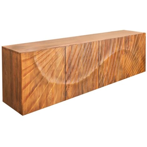 Buffet 180 cm 4 portes bois sculpté naturel – Collection SILVA