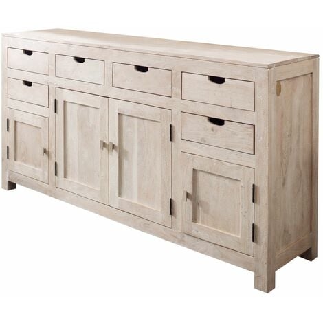 Buffet 180x45 Acacia blanchi Blanc NATURE WHITE 84 - beige