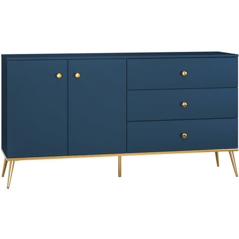 Buffet 2 ante 3 cassetti Thalia blu 85cm