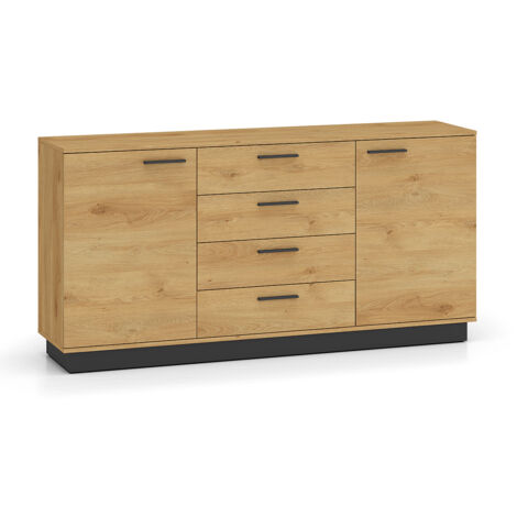 Buffet 2 ante 4 cassetti Ysia marrone e nero 86cm