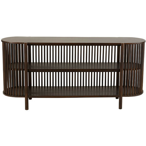 Buffet 2 niches 160x38x75 cm en bois de manguier marron