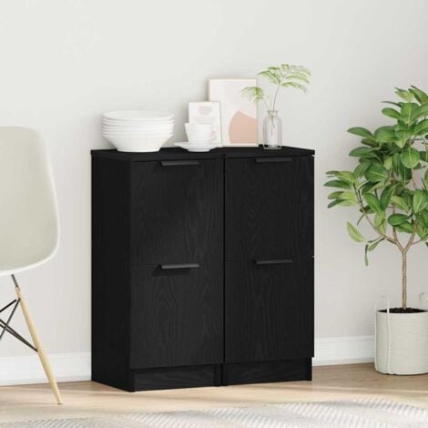 VidaXL Buffet Chêne Noir 30 X 80 X 90 Cm Bois D'ingénierie