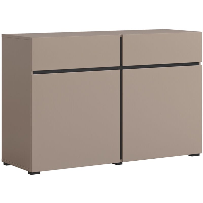 Petits-meubles - Buffet 2 portes 2 tiroirs Lilia Taupe