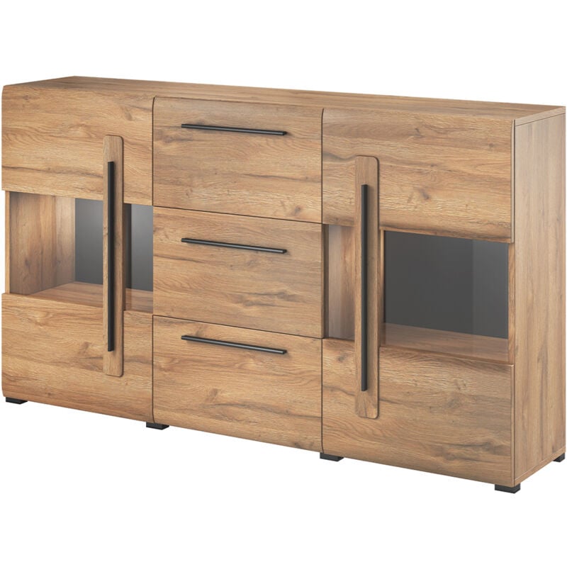 Petits-meubles - Buffet 2 portes 3 tiroirs avec led Louis Bois