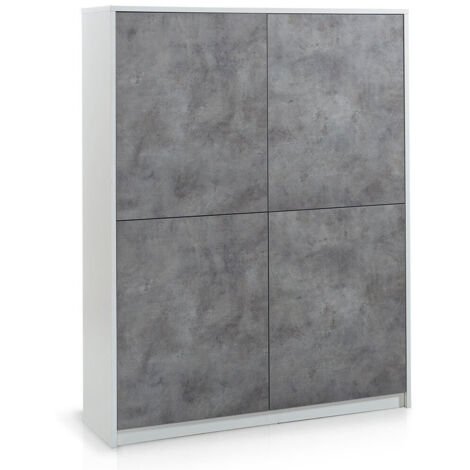 Buffet 2 portes/3 tiroirs SKEE blanc/ciment