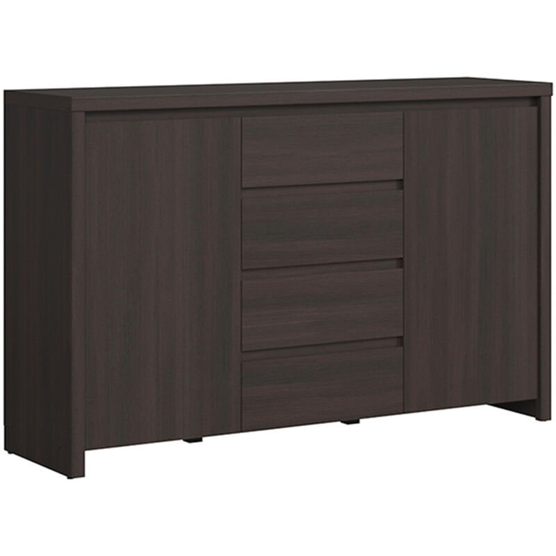 Buffet 2 portes 4 tiroirs Soren Bois Wengé