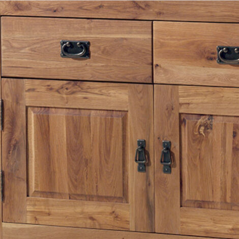 Buffet 2 portes chêne massif 120cm Lodge Casita - 120x50x88 cm - Kayu Meuble