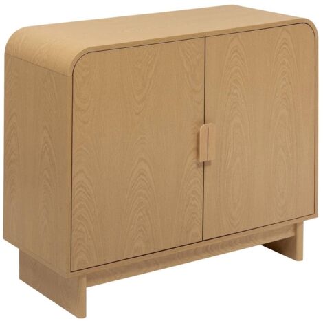 Buffet 2 portes coloris effet bois clair - Longueur 100 x Profondeur 40 x Hauteur 85 cm
