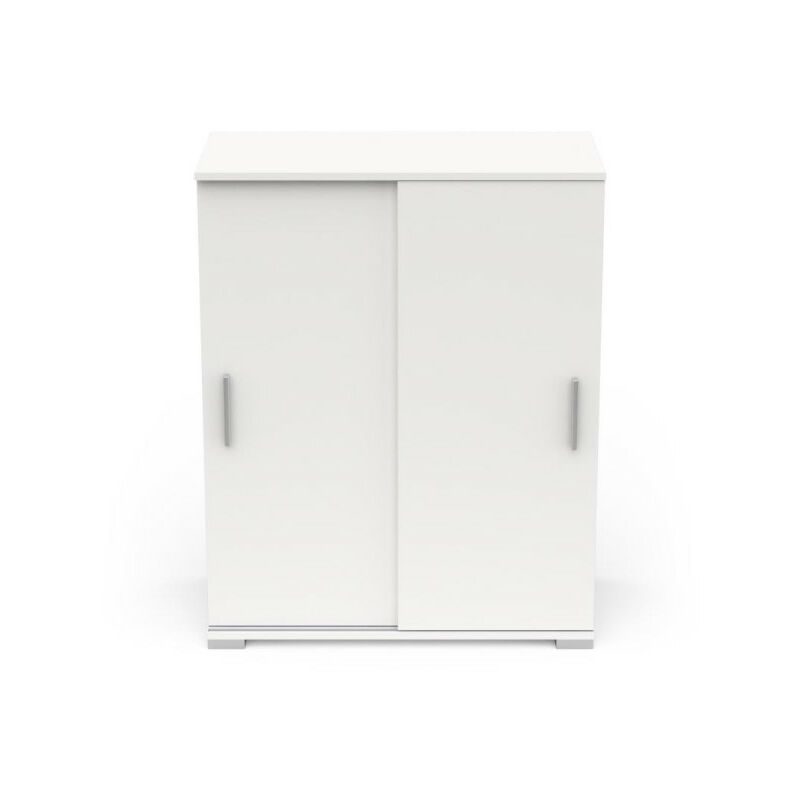 Buffet 2 portes coulissantes Blanc mat - zily - l 80 x l 35 x h 101 cm