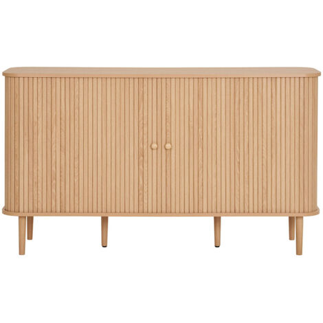 Buffet 2 portes coulissantes en bois L140cm - Bois clair - Nikko