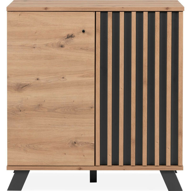 Buffet 2 portes effet chêne 80 cm - Flavia