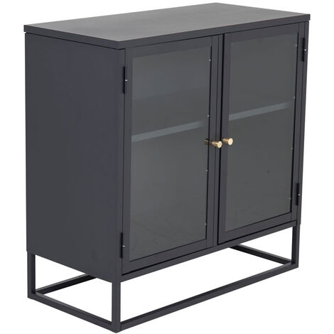 Buffet 2 portes en acier Bakal Noir