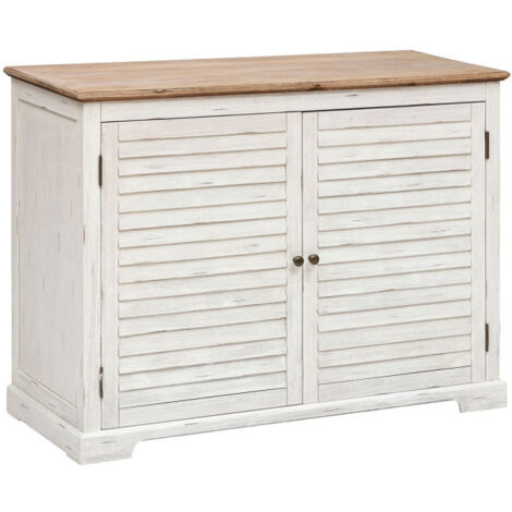 Buffet 2 Portes en Bois "Olbia" 110cm Blanc